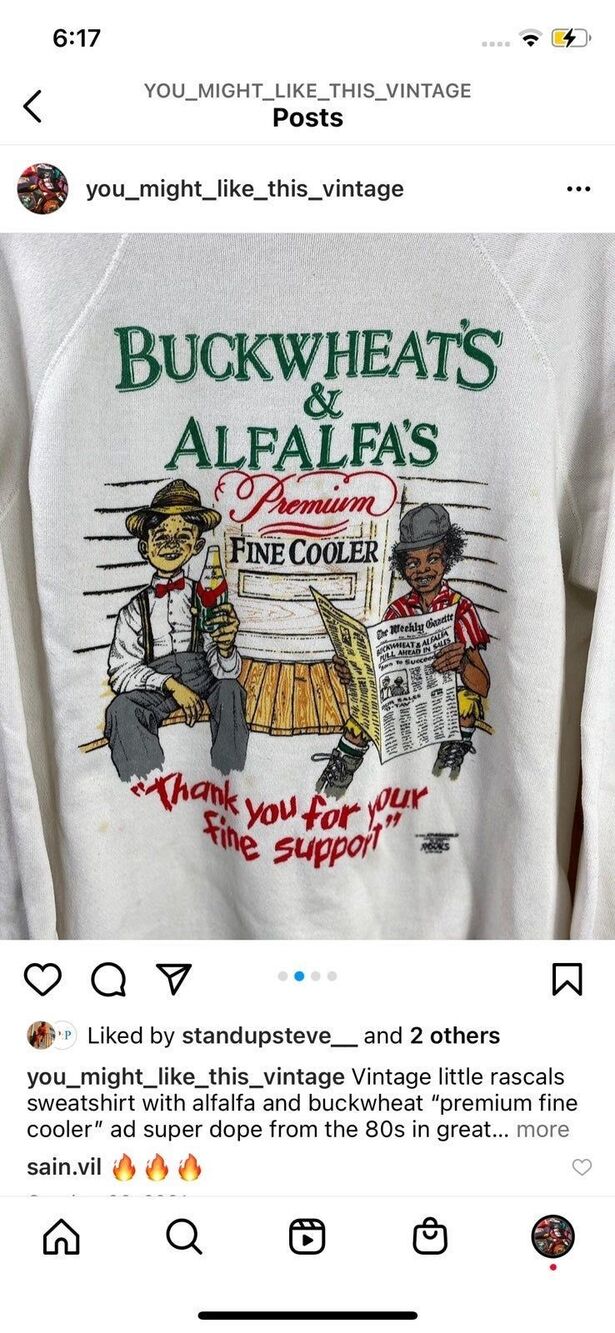 Vintage Buckwheat & Alfalfa's sweatShirt vintage little rascals